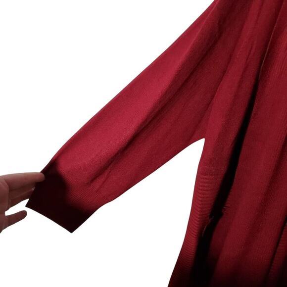 CHELSEA‎ & Theodore red statement lantern sleeve cardigan sweater plus size 2X - Picture 4 of 8